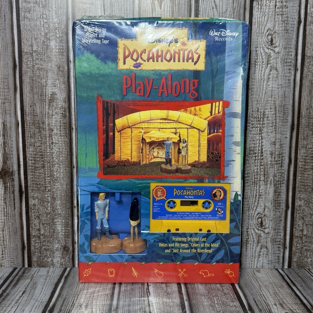 Vintage Disney Pocahontas Play Along Cassette And Figures‎ Brand New Sealed 1995